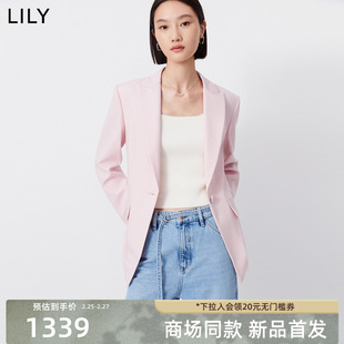 【商场同款】LILY2024春新款女装多巴胺穿搭时尚通勤休闲西装外套