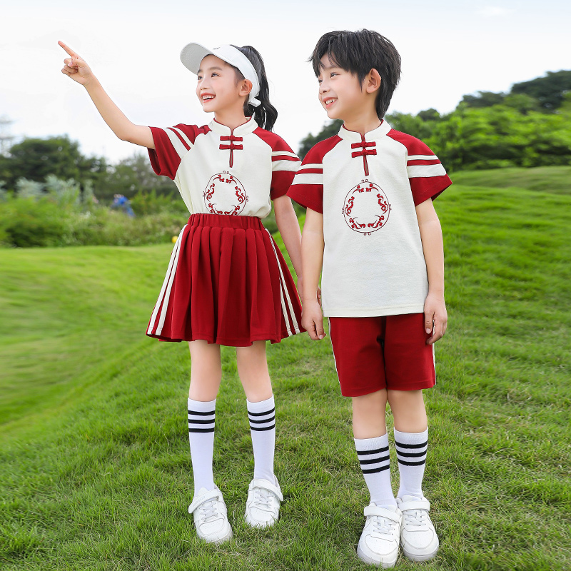 幼儿园园服夏装学院风纯棉儿童校服套装夏季小学生班服六一表演服