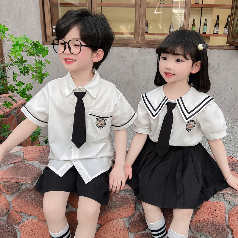 幼儿园学院风套装兄妹装园服夏季小学生毕业照服装宝宝六一表演服