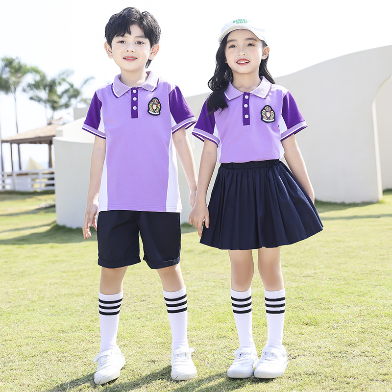 幼儿园园服夏装小学生夏季短袖校服短袖运动毕业照班服学院风套装