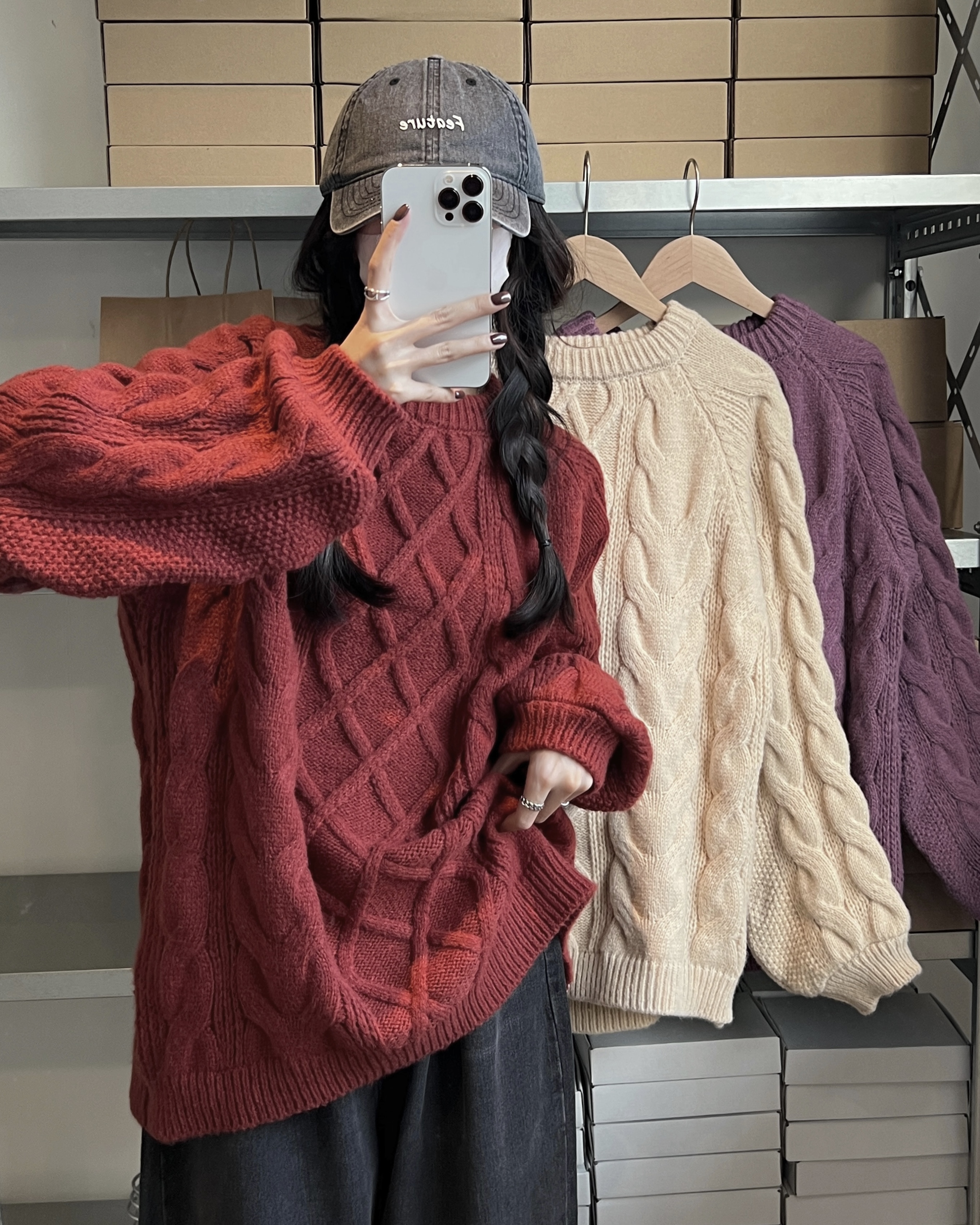 麻花毛衣女套头宽松韩版百搭