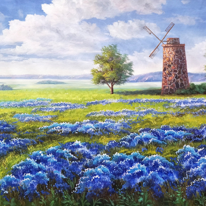 杨洸《花海》200x100cm 布面油画