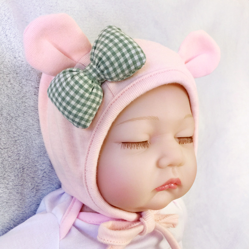 婴儿帽子秋冬可爱超萌男女宝宝胎帽双层纯棉韩版幼儿护耳帽公主帽