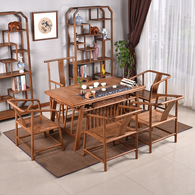 茶桌椅组合实木中式简约禅意功夫茶台茶几套装上水一体泡茶艺桌