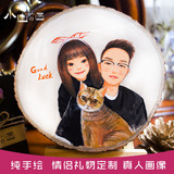 Lovers hand painted portrait Q version of the head portrait of a real person customized creative Birthday wedding anniversary gift