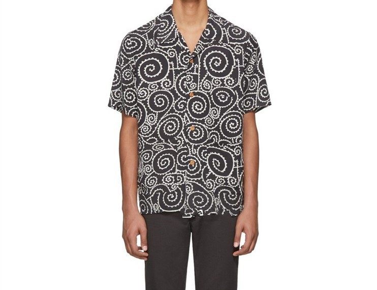 evops出品 18ss 唐草 圈圈 短袖 衬衫  非visvim  duke shirt fol