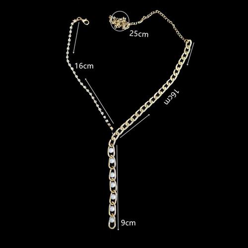 Classic fashion long aluminum chain necklace multi-layered