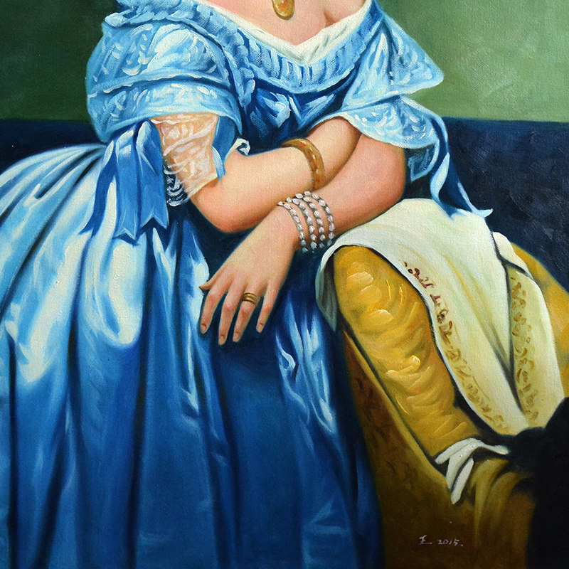 临摹 安格尔《布罗格利耶公主》布面油画