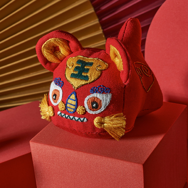 布老虎摆件 五福临门刺绣手工diy材料包端午平安符香囊送男友礼物