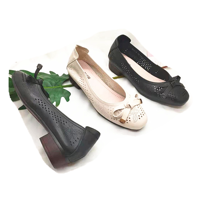 包邮正品澳伦皮鞋2021年夏季新款低跟女鞋舒适单鞋