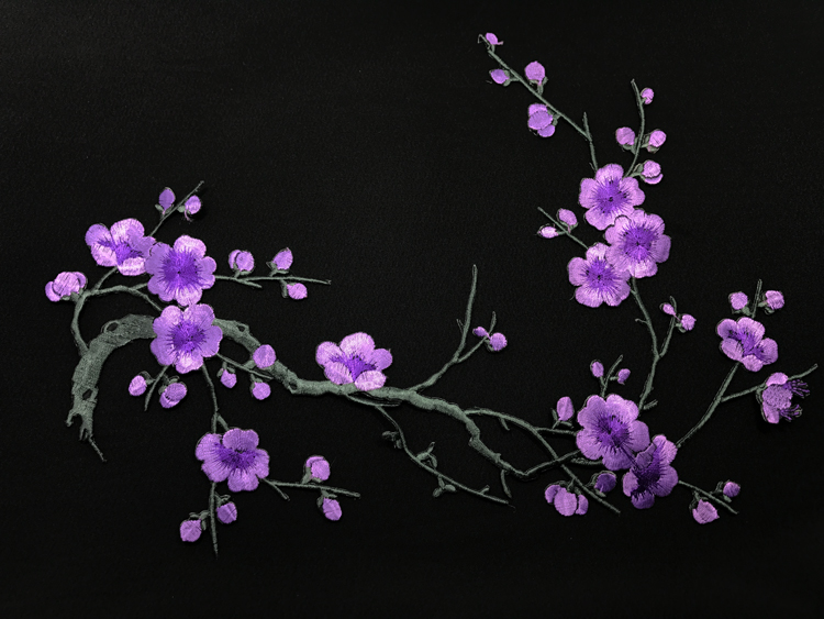 梅花绣花贴绣花贴背胶纸补洞刺绣花朵大号带背胶手工diy辅料贴布