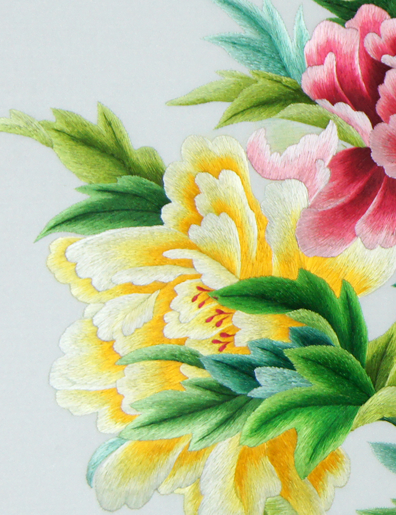 苏绣《花开富贵》单面绣 刺绣