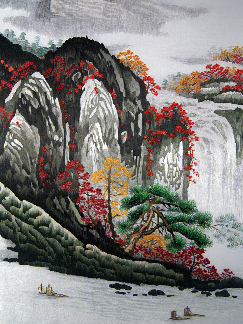 苏绣《江山多娇》单面绣 刺绣