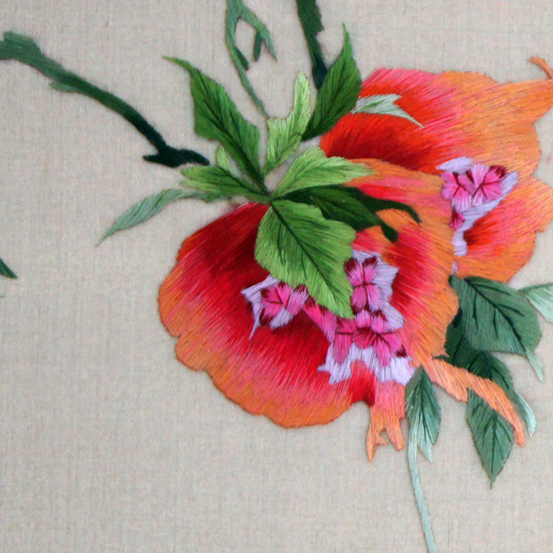 苏绣《石榴》 单面绣 刺绣