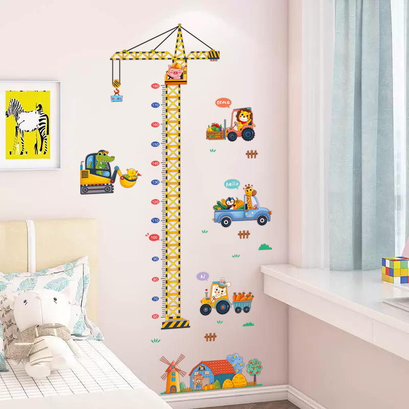墙贴装饰卡通贴画宝宝贴纸可房间儿童身高身高测量墙面幼儿园移除