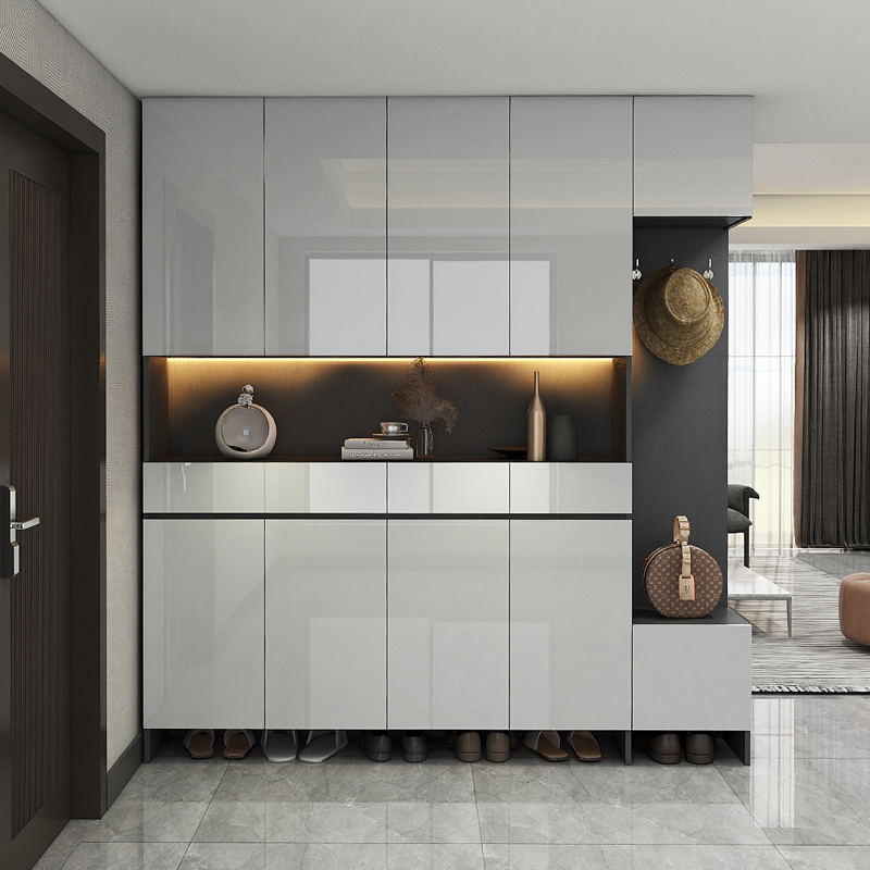 入户玄关柜鞋柜家用门口衣帽柜一体简约现代进门门厅柜定制鞋柜