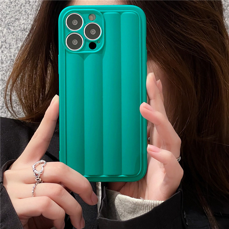 蒂芙尼蓝立体条纹苹果1312promax手机壳xr适用iphone11xs软8p女