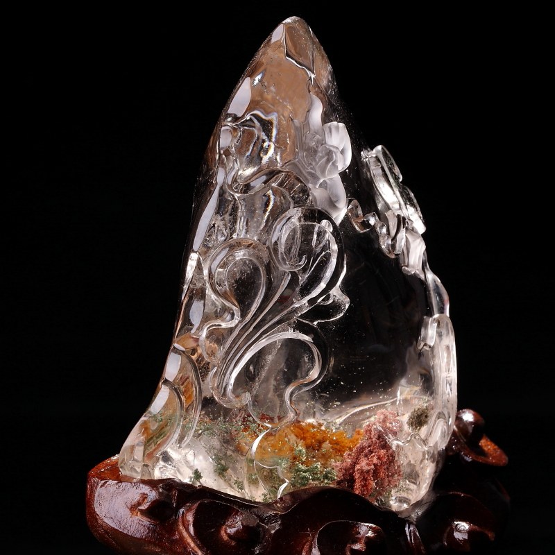 天然花幽灵摆件 蝶恋花水晶摆件家庭办公摆件招财保平安水晶摆件