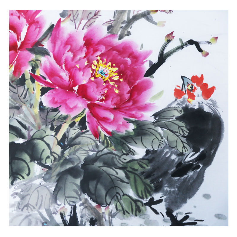 王从玉《富贵大吉》 齐鲁鸡王 山东省美术家协会会员