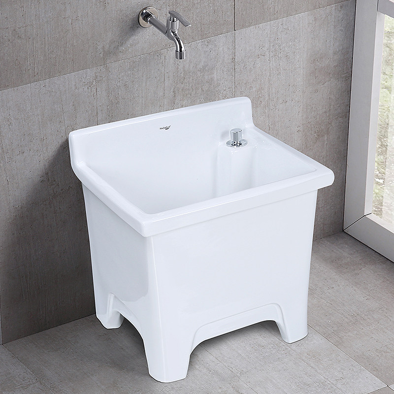 海嘉华陶瓷拖把池阳台拖布池卫生间拖布盆家用拖把盆高脚拖把桶大