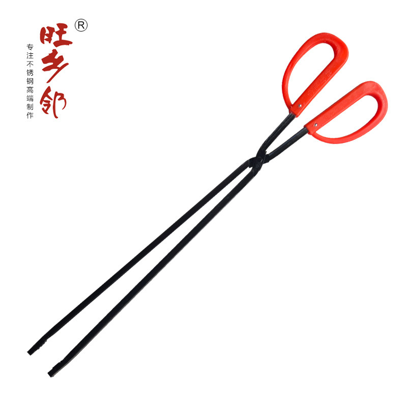 旺乡邻火钳子长柄加长铁夹烧火家用火钳保洁长铁夹火钳加长超长