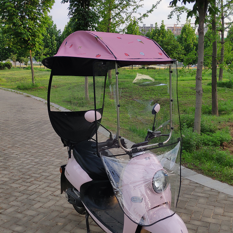 车阳棚新款电动摩l雨车遮雨蓬棚防风防雨踏板车遮托棚防晒黑胶