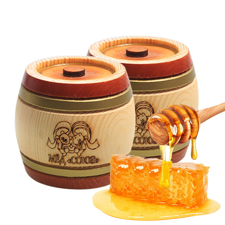 洋品多俄罗斯木桶蜂蜜椴树蜜杂花蜜荞麦蜜草木犀蜜100g浅色包邮
