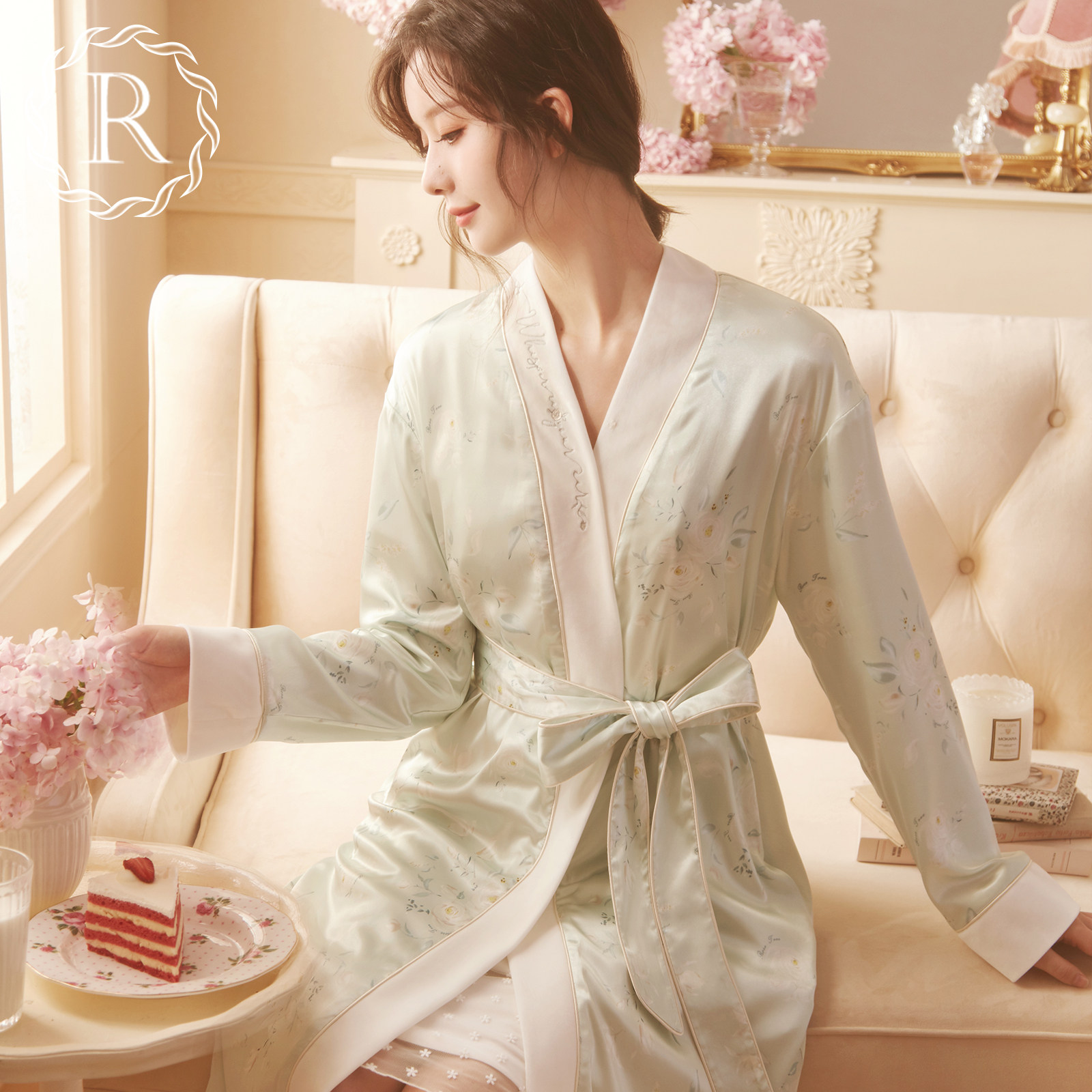 rosetree睡袍女秋冬季长款薄绒日式ins风浴袍法式珊瑚绒睡衣长袍