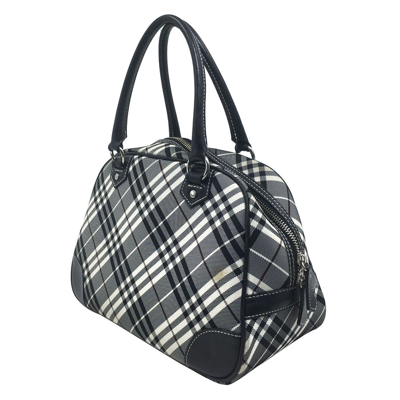 [9.0新]博柏利burberry女士黑白格纹手提包