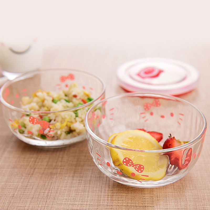 hellokitty凯蒂猫创意儿童玻璃碗家居米饭碗水果蔬菜沙拉碗家用碗|msdalam kategori pinggan mangkuk, pinggan mangkuk, Bowl - dari Buy2taobao.com untuk memberikan perkhidmatan ejen Taobao profesional membeli