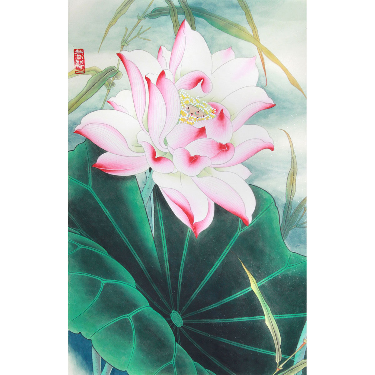 莫明玉《荷韵》工笔花鸟