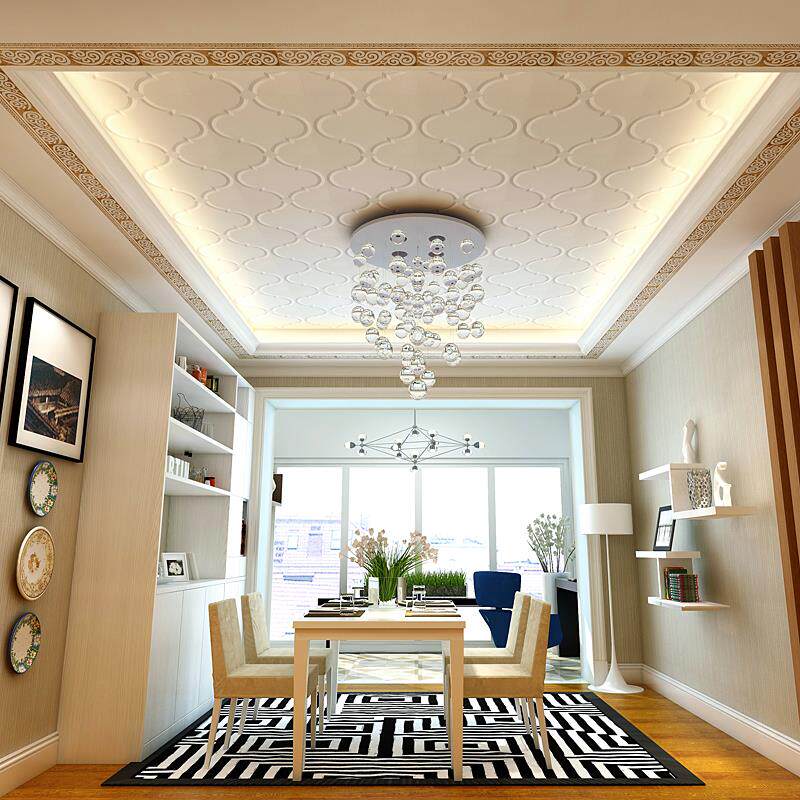 镇店之宝450铝扣板客厅复式集成吊顶 中欧式简约二级天花装饰材料_不