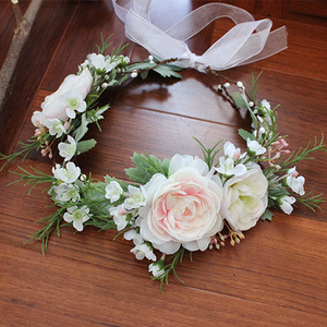 包邮森女花朵新娘头饰花环造型头环拍照婚纱发饰伴娘饰品度假头花