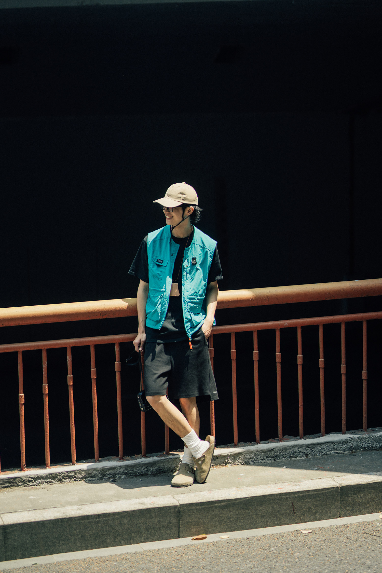 daikon21ssfishingvest复古户外多口袋圆领休闲宽松露营马甲