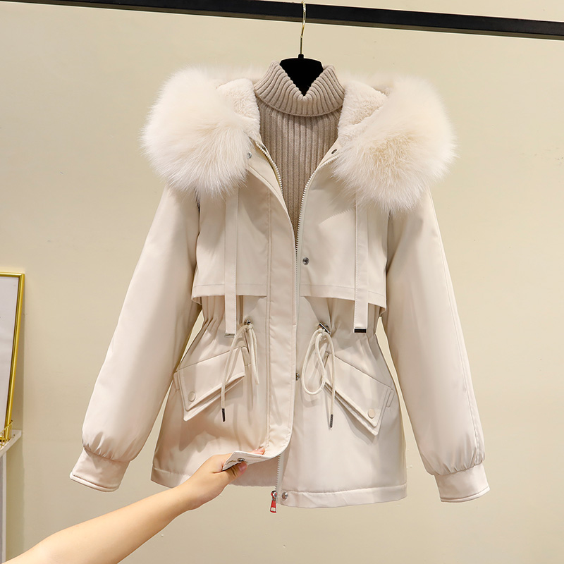 棉服女冬季2023年新款韩版宽松派克服棉袄小个子加绒羽绒棉衣外套