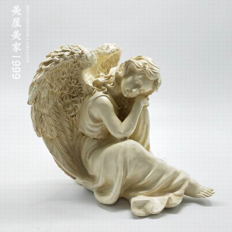 美屋美家欧式家居装饰品幸福天使树脂工艺品摆件园艺杂货花园摆设
