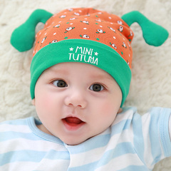 婴儿帽子0-3-6-12个月春秋冬季新生幼儿胎帽宝宝纯棉套头帽男女童