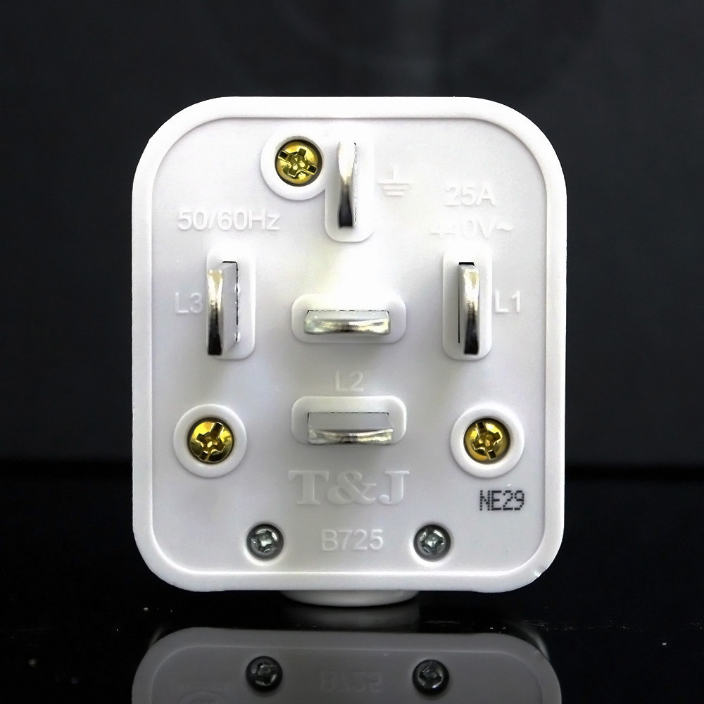 泰力家用电源三孔项插头工业电线接线二角三脚三相10a16a25a插头