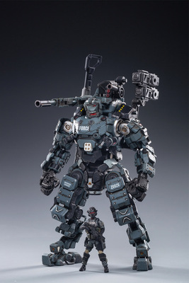 暗源机joytoy蓝色钢骨强击机强化变形玩具关节动兵人模机器人