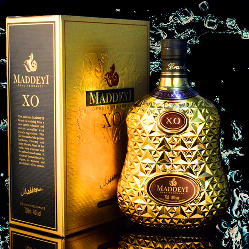 xo洋酒700ml40度土豪金版礼盒装原酒法国进口brandy xo洋酒白兰地