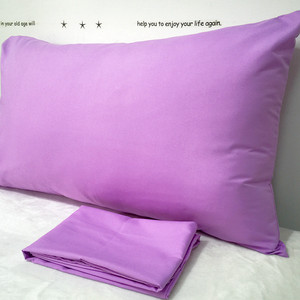 一对装 纯色枕套枕头套枕芯套48*74cm单色素色简约浅紫色淡紫罗兰
