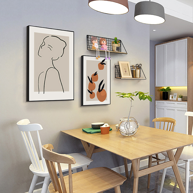 餐厅装饰画现代简约北欧客饭桌背景墙面挂画厨房收纳创意组合壁画