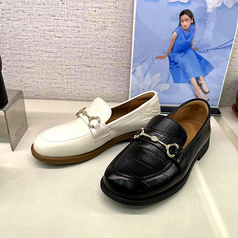 senda森达女鞋2022年春款专柜正品一脚蹬休闲乐福鞋女单鞋4i625