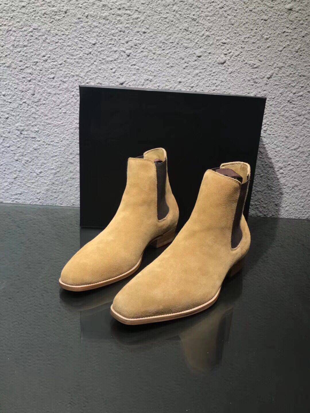 毒物贩 权志龙同款秋冬麂皮切尔西短靴潮真皮高帮男鞋套脚