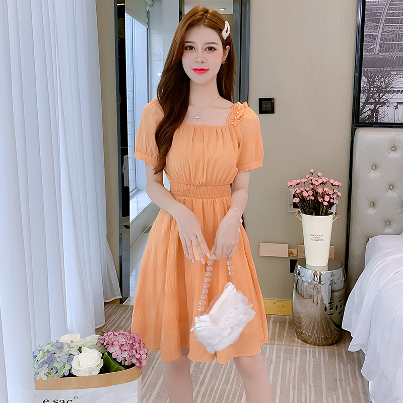 150个子矮穿连衣裙,150穿110厘米连衣裙 连衣裙女短款小清新夏装145cm150矮小个子盐系穿搭甜美减龄裙子xs