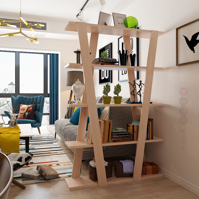 收纳柜玄关隔断展示储物架货架现代简约陈列置物落地客厅搁板多层