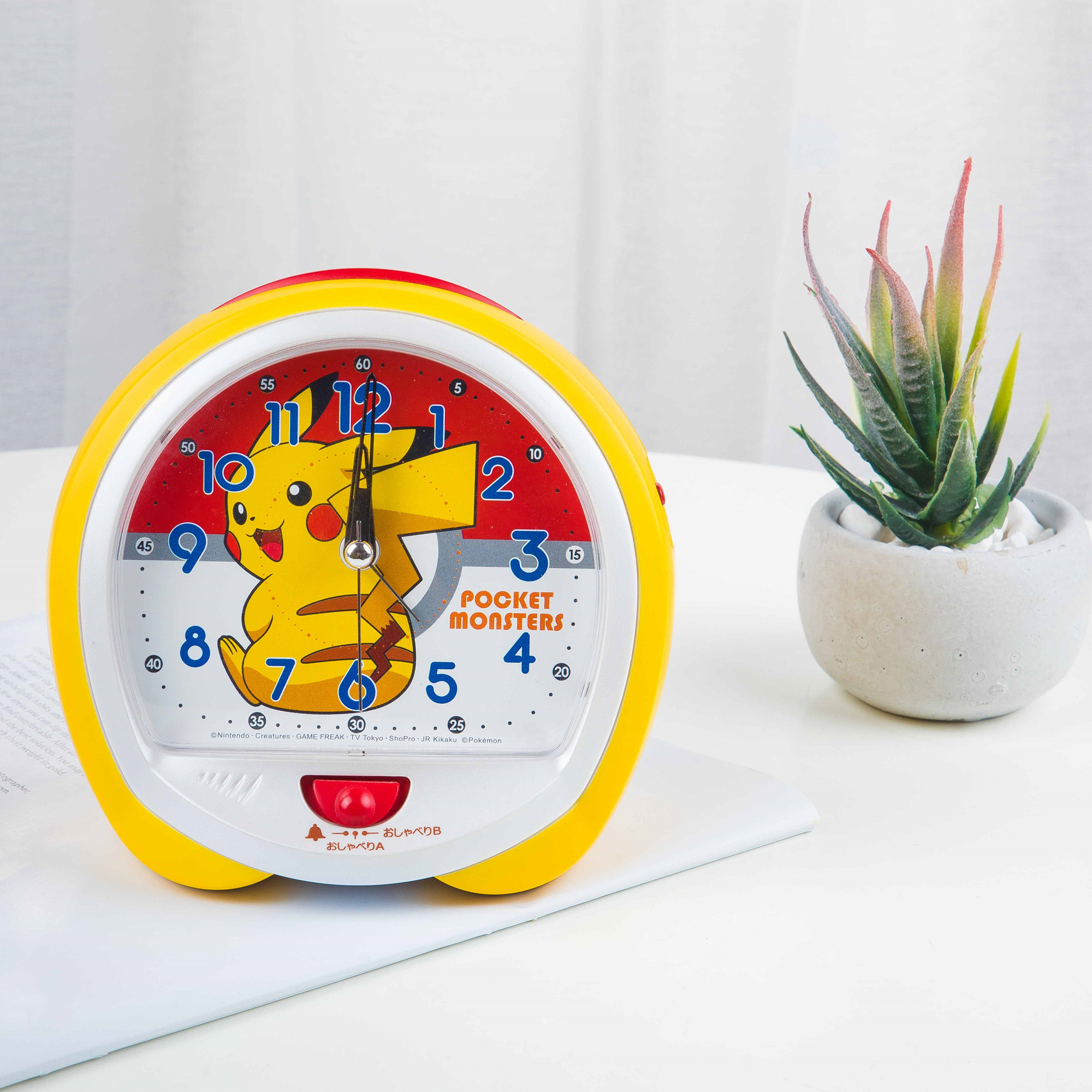 日本seiko精工幼儿认识时间学习时钟皮卡丘日式闹钟蒙氏教具包邮