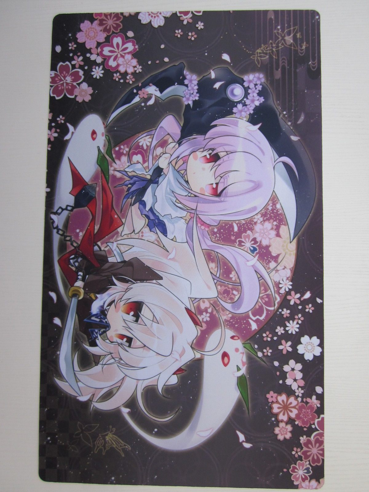 q版游戏王arc-v幽鬼兔&浮幽樱卡垫定制 动漫游戏王牌垫 送收纳袋