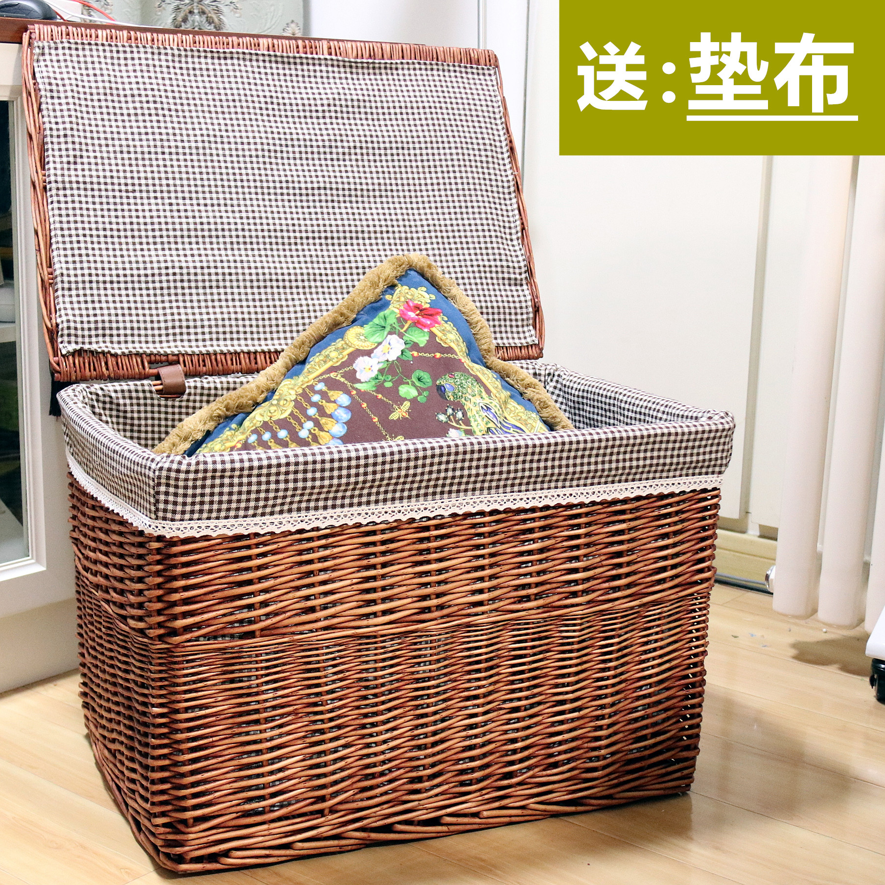 藤编收纳筐带盖大号柳编储物箱衣服收纳整理箱脏衣篮收纳箱有盖筐|ruв категории получать отделка, семьи, хранения приборов, коробка для хранения, ящик - от Buy2taobao.com для оказания профессиональной услуги покупки агента Taobao