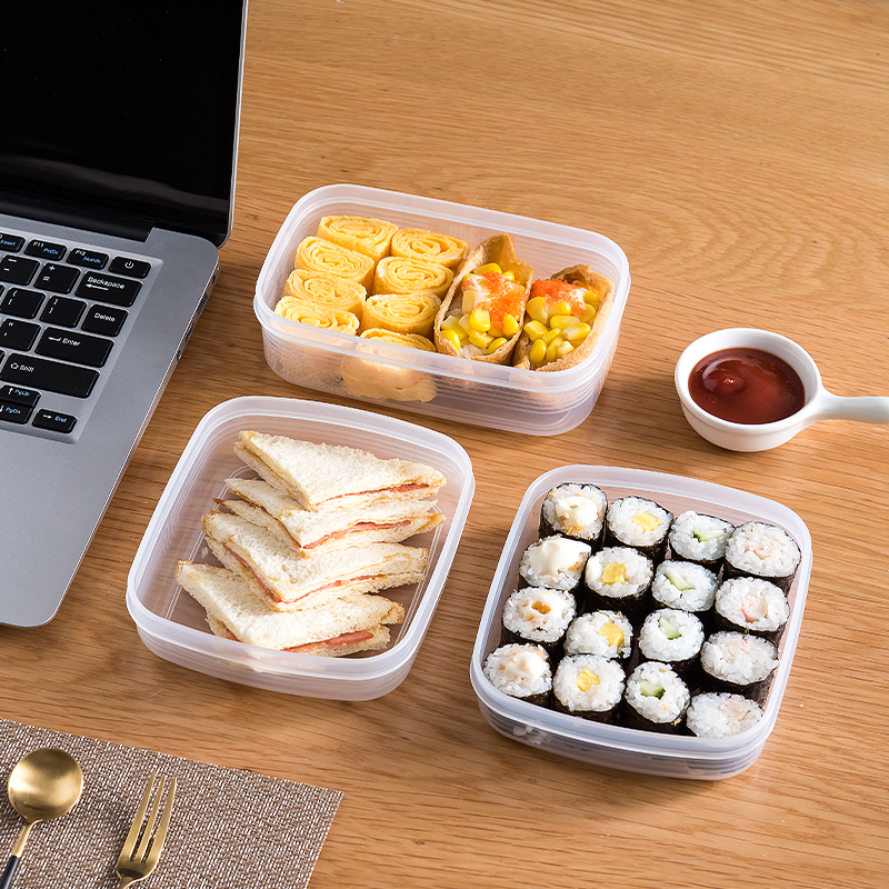 日本进口三明治便当盒野餐盒子寿司水果密封保鲜盒饭盒冰箱收纳盒